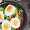 healthy salad with eggs in a bowl